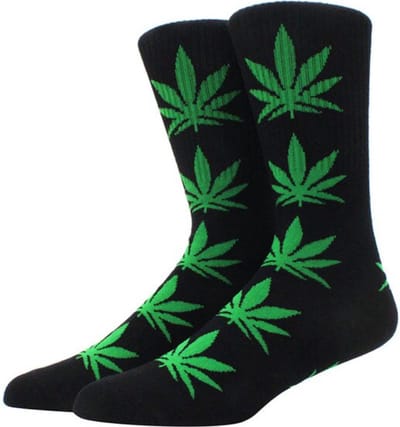 Wietsokken - Cannabissokken - Wiet - Cannabis - zwart-groen - Unisex sokken - Maat 36-45