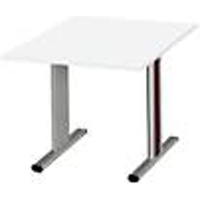 Schäfer Shop  Select Vergadertafel Planova, Aanbouwtafel, 1000 x 1000 mm, wit, accentlijst bordeauxpaars
