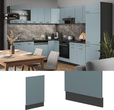 Vaatwasserpaneel 45 cm Blauwgrijs/Antraciet - Modulair Keukenfront