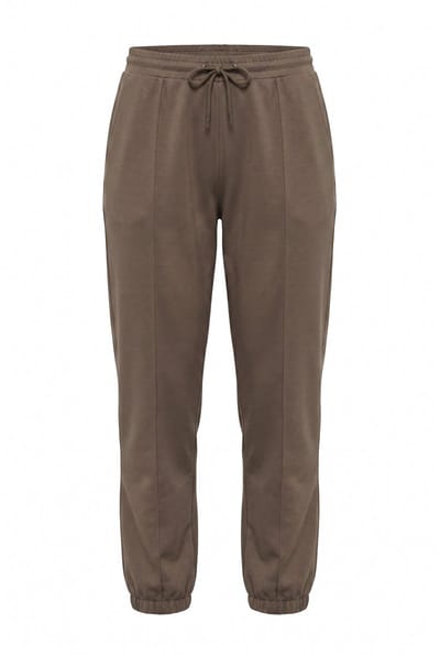 MIAMODA - Dames - Jerseybroek persplooi elastische tailleband - Donkerolijf - Maat 42