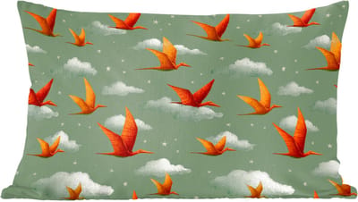 Sierkussens - Kussentjes Woonkamer - 60x40 cm - Dinosaurussen - Wolken - Sterren - Oranje