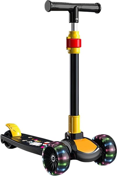 Opvouwbare Kinderstep - Step met 3 wielen - Buiten Spelen - In hoogte verstelbaar - 4 niveaus - Zwart