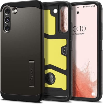 Spigen Tough Armor Hoesje Geschikt voor Samsung Galaxy S22 Back Cover Gunmetal