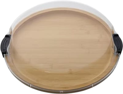 Ronde Houten Serveerplank met Deksel – Borrelplank, Kaasplank, Tapasplank, Hapjesplank voor Feest, Picknick, Kerst en Restaurant