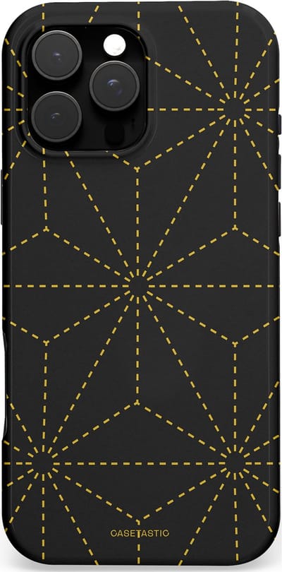 Casetastic hoesje geschikt voor Apple iPhone 16 Pro Max - MagSafe - Dubbellaagse bescherming - Vouwlijn - Fashion Case - Zwart