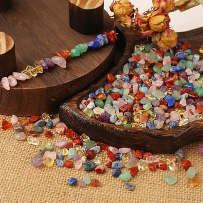 Kralen edelsteen kralen om in te rijgen 7 chakra chips stenen gekleurde gemengde edelsteen kralen voor sieraden maken knutselen natuurlijke onregelmatig geboord