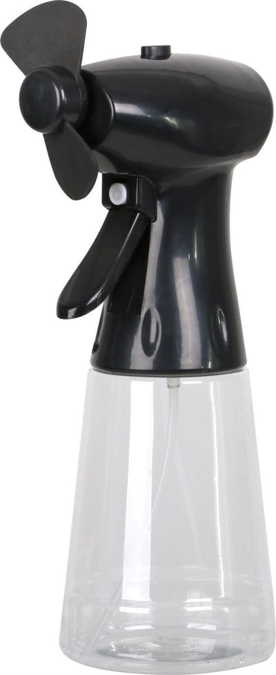 Urban Living Draagbare ventilator/waterverstuiver - zwart - 350 ml