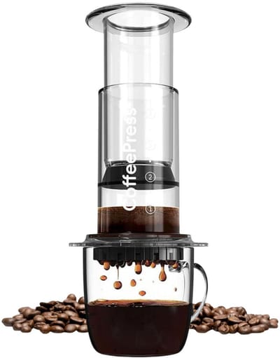 JOR Products® Coffee Press - Transparant - Aeropress - Koffiezetapparaat - Koffiebonen - Koffie - Espressomachine - Reizen - Camping - Filter