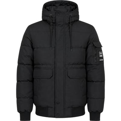 Crosshatch Milwaka polyester herenjas met lange mouwen en capuchon (Zwart)