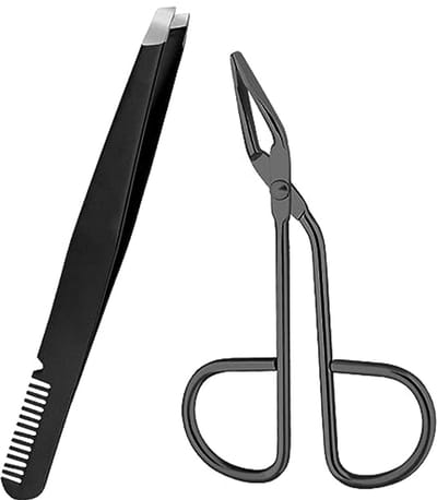 Professionele Wenkbrauwpincet met Kam en Schaarhandvat - Perfect voor Vrouwen en Mannen