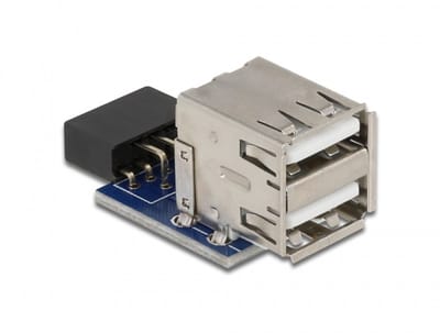 Delock - USB Pin Header Buchse - 2 x USB 2.0 Buchse - oben