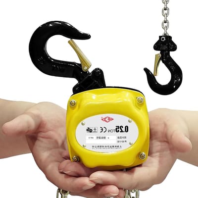 Mini Kettingtakel - Hand Takel - Zware Lasten Tillen - Compact Draagbaar Ontwerp - 1/4 Ton Capaciteit - Zwart