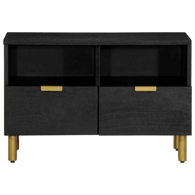 vidaXL - Tv-meubel - 70x33x46 - cm - bewerkt - hout - zwart