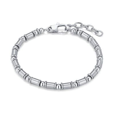 Twice As Nice Armband in edelstaal, mat en blinkend 18cm+3cm