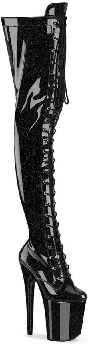 Pleaser - FLAMINGO3020GP Plateau Overknee Laarzen - US 5 - 35 Shoes - Zwart
