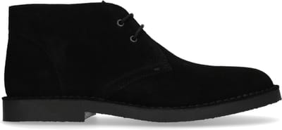 Manfield - Heren - Zwarte suède desert boots - Maat 40