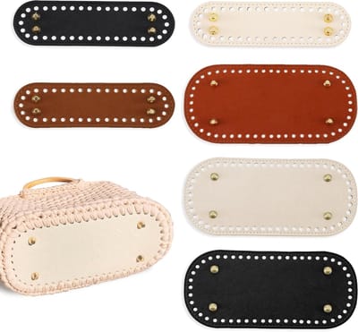 Bag Bottom voor Tas Creatie, 6 Stuks PU Leer Bodem met Gaten voor DIY Tasaccessoires, Perfect voor Handgemaakte Tassen en Modeprojecten