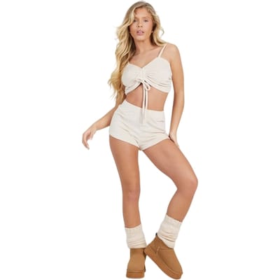 Brave Soul V-hals mouwloze loungewear-set voor dames (Steen)
