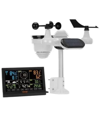 Archi – Weerstation - Hygrometer - 7,5 Inch Groot Kleurendisplay – Binnen & Buiten – 150 m Bereik – Zonder WiFi - Wit