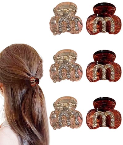 Dailygoods - 12 stuks Mini Haarklemmern für Damen, Stylische kleine Haarclips für Kinder, Houden zonder trekken of verhaken | Langdurig & Robuust uit kunststof(Letter M)