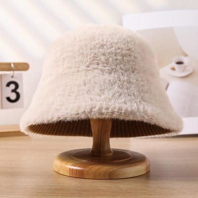 Dames Nieuwe Winter Pluche Vissershoed Koreaanse Versie Warme Imitatie Nerts Haar Modieuze Veelzijdige Bucket Hat One Size