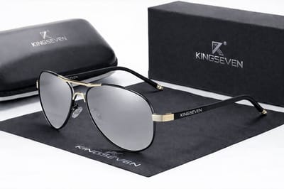 KingSeven Greystar - Pilotenbril met UV400 en polarisatie filter - Z187