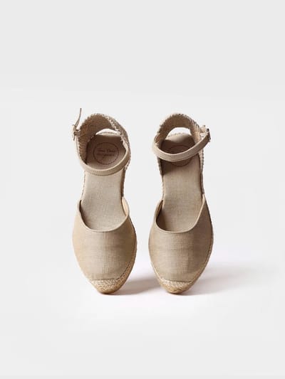 Espadrilles met sleehak van jute en gesp | CALDES