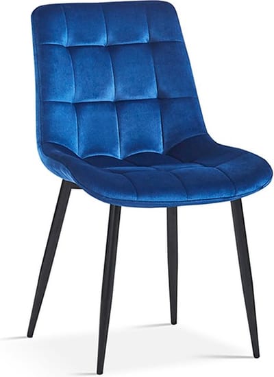 Interiax Eetkamerstoel Lucy Fluweel Blauw