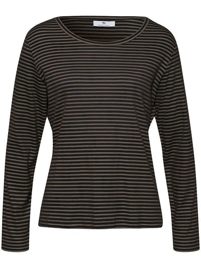 Shirt ronde hals en lange mouwen Van Peter Hahn beige
