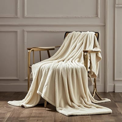 Extra Grote Zachte Dubbelzijdige Plaid/Deken 180x300 cm Beige voor Bank, Bed en Sofa