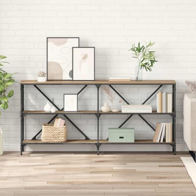 vidaXL - Wandtafel - Artisan - Eiken - 160 - x - 30 - x - 75 - cm - Bewerkt - hout