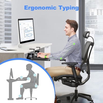 Luvetrex ® Ergonomische Uitrekbare Toetsenbordlade Onder Bureau Voor Extra Werkruimte
