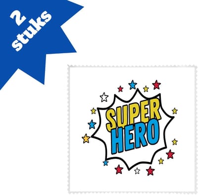 Akyol - super hero brillendoekjes - Superhelden - een superheld - verjaardagscadeau - kado - gift - geschenk - 17,8 bij 17,8 cm - 2 stuks