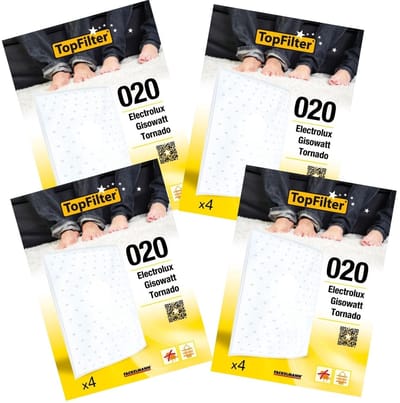 Set van 4 pakketten van 4 emmerstofzuigerfilters 64020 Electrolux en Tornado TopFilter Premium