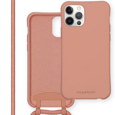imoshion Hoesje - Geschikt voor Apple iPhone 12 Pro / 12 - Color Backcover met afneembaar koord - Peach