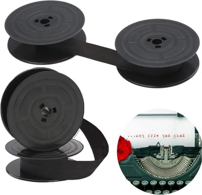 Inktlint voor schrijfmachine - Zwart nylon - Dubbele spoel - Klassieke modellen - Typewriter accessoire - Schrijfmachines - Kleurlint - Compatibel - 2 stuks