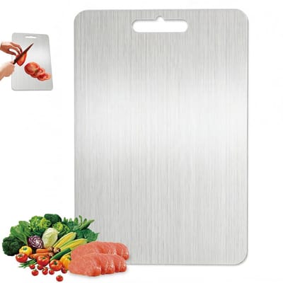 Dailygoods- Snijplank 100% puur titanium - Antiaanbaklaag - Duurzaam - Hygiënisch - Lichtgewicht - Afmetingen 29×20 cm - Keukenplank