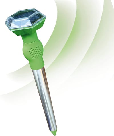 Ultrasone dierenverjager op zonne-energie - tot 5 m bereik - bewegingsmelder - weerbestendig IP44 - Ni-MH-accu - frequentie 25 kHz (groen)