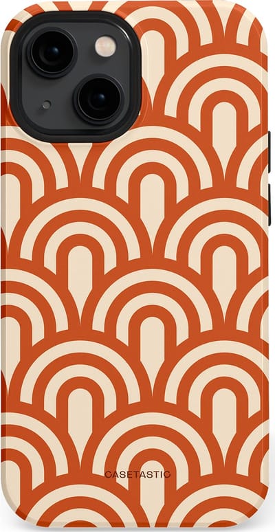 Casetastic hoesje geschikt voor Apple iPhone 13 mini - MagSafe - Dubbellaagse bescherming - Oranje Bogen Parade - Fashion Case - Terracotta Crème