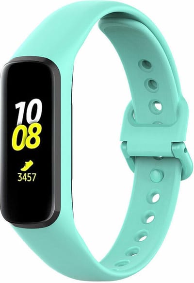Siliconen Smartwatch bandje - Geschikt voor Samsung Galaxy Fit 2 siliconen bandje - aqua - Strap-it Horlogeband / Polsband / Armband