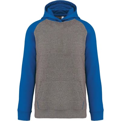 PROACT® Kinder multisport-joggingbroek tweekleurige sweater met capuchon PA370 - Grey heather/Sporty royal blue - 12/14 years (12/14 ans)