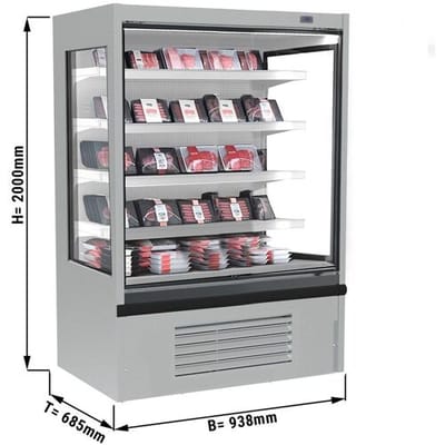 GGM Gastro Wandkühlregal - 938mm - 341 Liter - mit 4 Ablagen Grijs