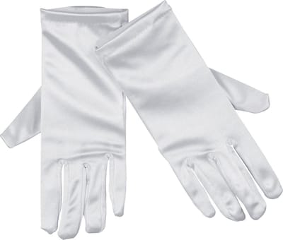 Witte korte handschoenen voor volwassenen