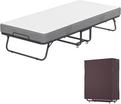 Vouwbed met Matras - Gastenbed Opklapbaar - Logeren en Slapen - Ruimtebesparend Ontwerp - 200x90 cm - Zwart