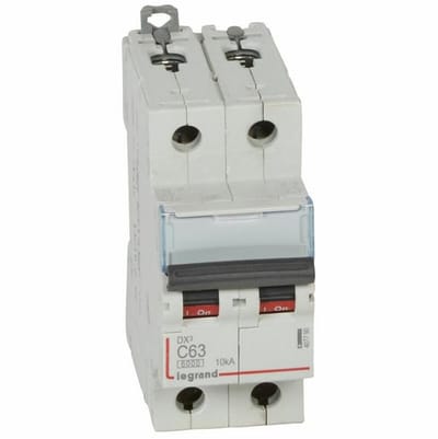 Anderpolige automaat 63A C-karakteristiek 10kA 2 modules