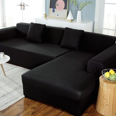 Housses de canapé de couleur unie pour salon housse de canapé élastique housse de canapé extensible canapé en forme de L besoin d'acheter 2 pièces housses 3seat 190-230cm