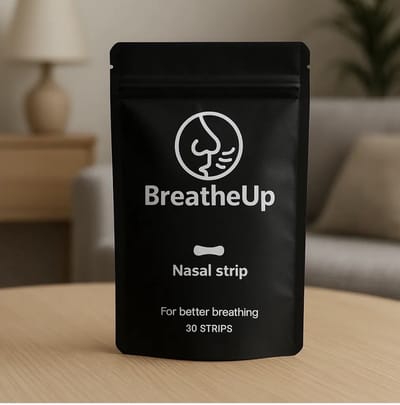 Breatheup - Neusstrips tegen snurken – Zwart – 30 stuks – Directe verlichting bij verstopte neus”