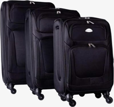 AATravel Kofferset - 3 Delig - Complete Set - 40 L Handbagage + 85 L en 112 L Ruimbagage - Cijferslot - Zwart