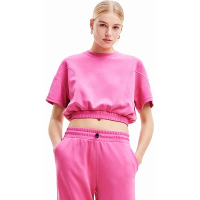 Kort geribd sport T-shirt Desigual