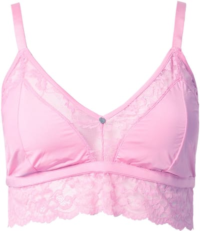 TruYou - Dames - TruYou bralette satijn doorzichtig kant - Roze - Maat 95A